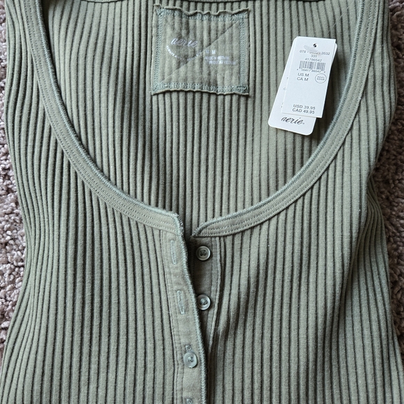 Aerie Sage Ribbed Long Sleeve Top - Picture 4 of 6